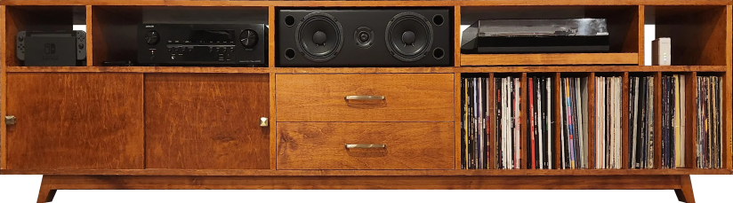 a mid-century stereo cabinet